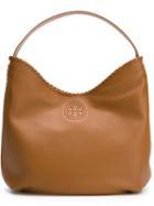 Tory Burch Marion Hobo Tote, Women's, Nude/neutrals, Leather