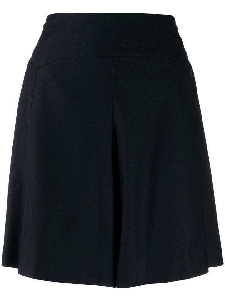 Chanel Pre-owned Side Buttoned Wide Shorts - Black