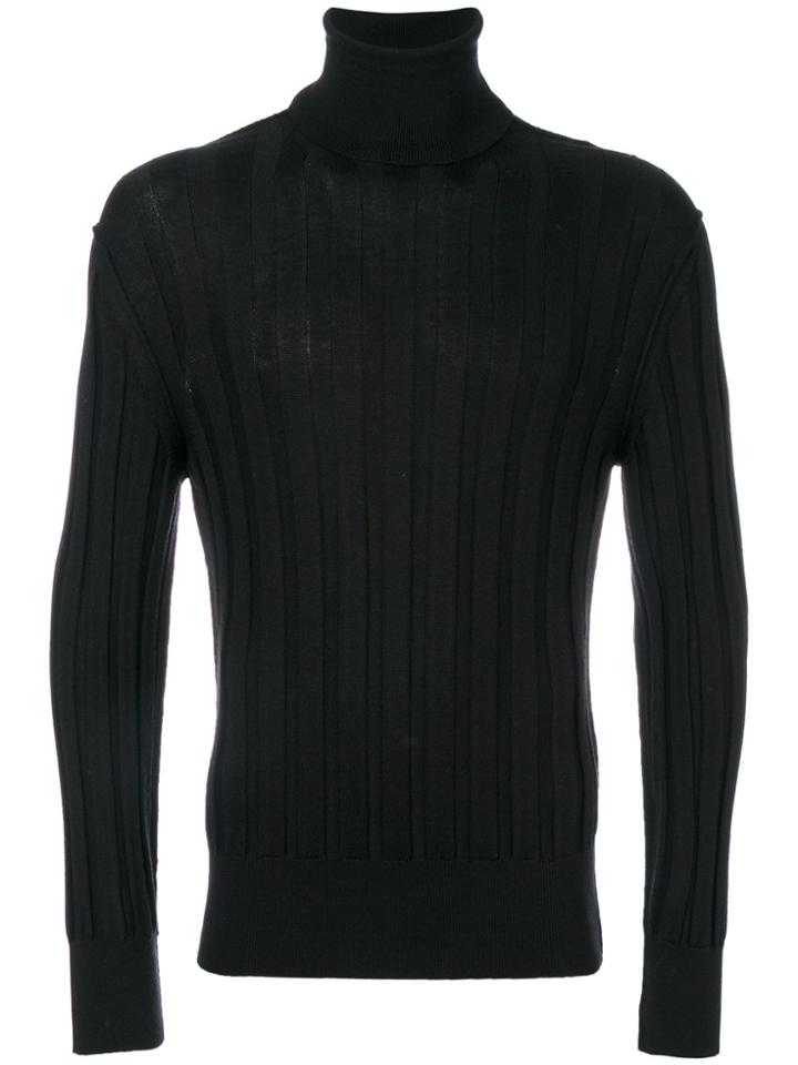 Tom Ford Ribbed Roll Neck Jumper - Black