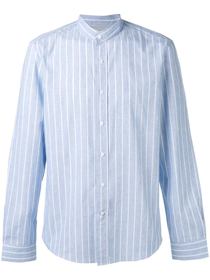 Brunello Cucinelli - Striped Shirt - Men - Cotton/linen/flax - Xxl, Blue, Cotton/linen/flax