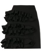 Msgm Ruffled Detail Mini Skirt - Black