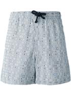 Fashion Clinic Timeless Geometric Print Swim Shorts - Grey