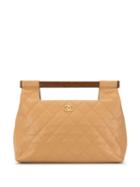 Chanel Pre-owned Wood Handle Quilted Tote - Neutrals