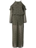 Michael Kors - Cut-out Floral Jumpsuit - Women - Polyester - 2, Black, Polyester