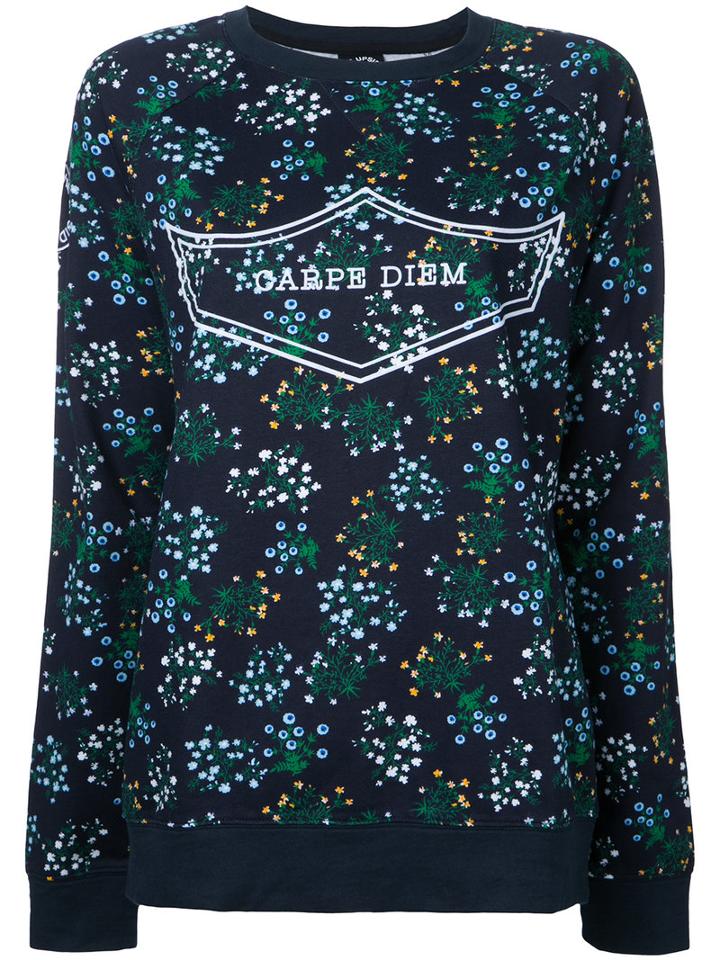 The Upside - Floral Print Sweatshirt - Women - Cotton - M, Blue, Cotton