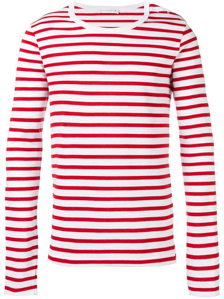 Faith Connexion Breton Stripe Sweater, Men's, Size: Large, Red, Cotton