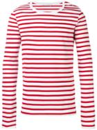 Faith Connexion Breton Stripe Sweater, Men's, Size: Large, Red, Cotton