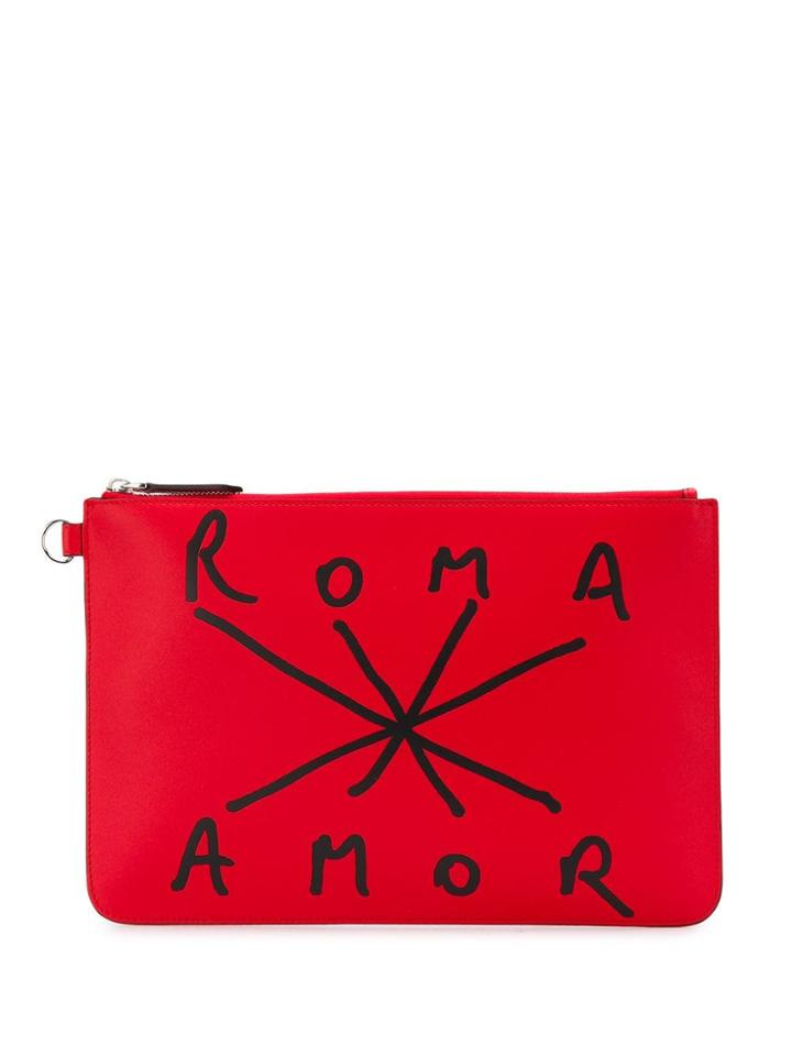 Fendi Roma Amor Pouch - Red