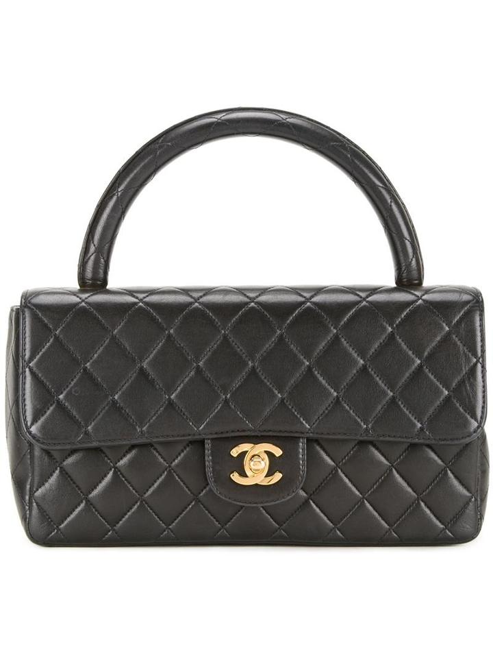Chanel Vintage Quilted Flap Clutch, Women's, Black