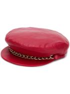 Eugenia Kim Marina Chain Embellished Hat - Red