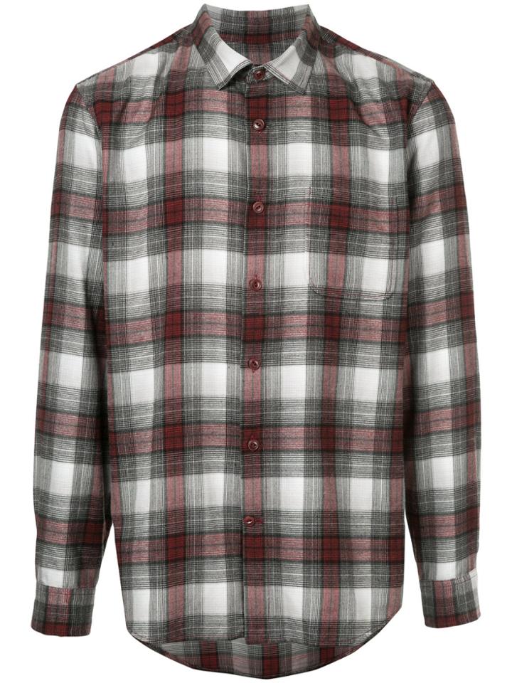 Roar Checked Rear Gun Print Shirt - Red