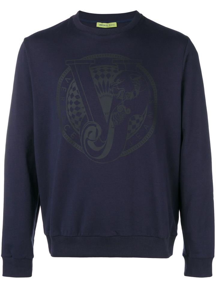 Versace Jeans Printed Logo Sweatshirt - Blue