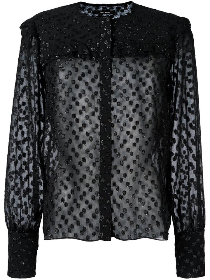 Isabel Marant 'airy' Semi-sheer Blouse, Women's, Size: 38, Black, Polyester