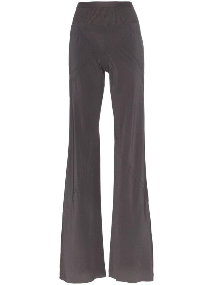 Rick Owens High-waisted Silk Flared Trousers - Blue