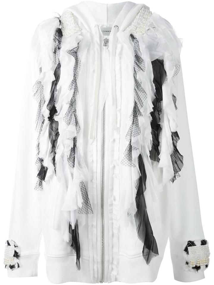 Faith Connexion Ruffled Tule Cardi-coat - White