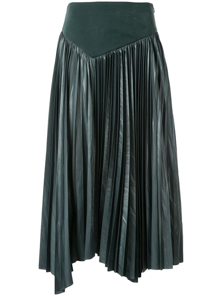 Muller Of Yoshiokubo Asymmetric Pleated Skirt - Blue
