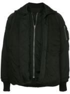 Julius Zipped Bomber Jackete - Black