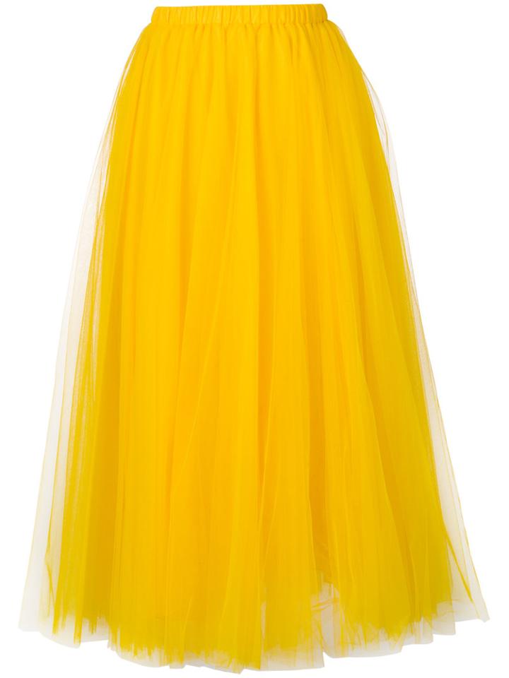 Rochas Full Chiffon Midi Skirt, Women's, Size: 38, Yellow/orange, Polyamide