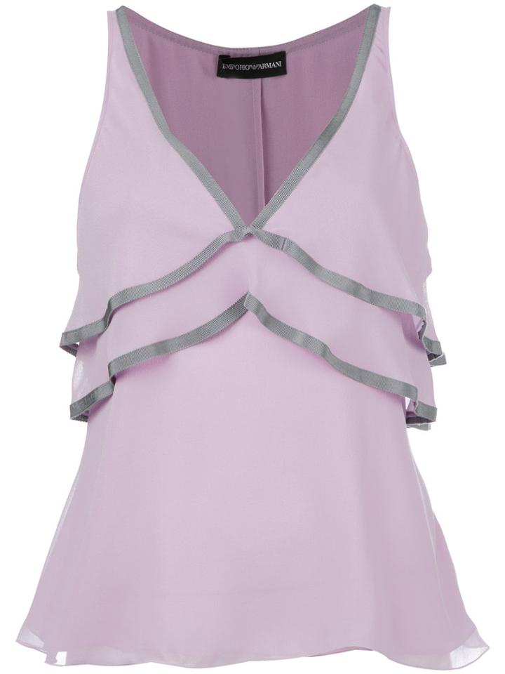 Emporio Armani Layered Top, Women's, Size: 40, Pink/purple, Cotton/silk/viscose/polyester