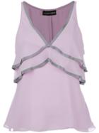 Emporio Armani Layered Top, Women's, Size: 40, Pink/purple, Cotton/silk/viscose/polyester