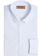 Burberry Slim Fit Striped Dobby Cotton Shirt - Blue