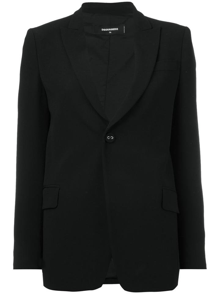 Dsquared2 Single Button Jacket, Women's, Size: 40, Black, Polyester/spandex/elastane/acetate/viscose