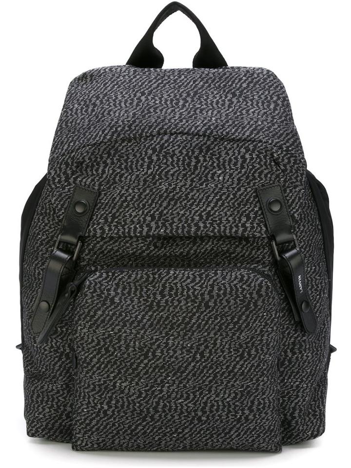 Lanvin Jacquard Backpack, Black, Polyester