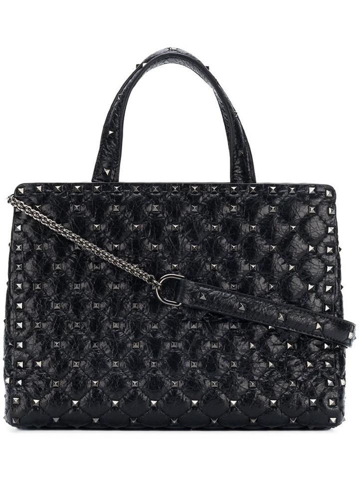 Valentino Black Valentino Garavani Medium Rockstud Spike Tote