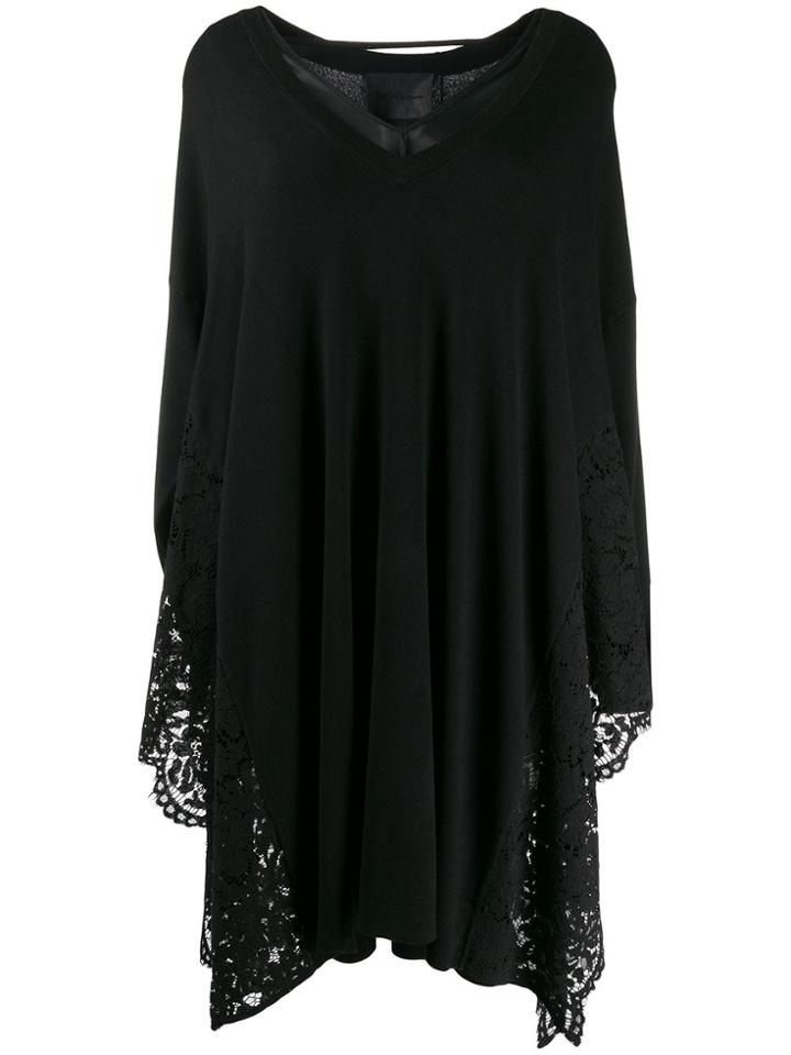 Blumarine Lace Side Panel Sweater Dress - Black