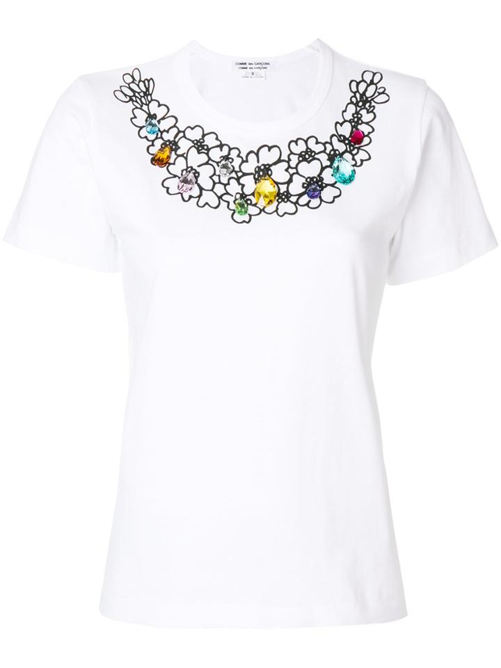 Comme Des Garçons Comme Des Garçons Crystal Embellished T-shirt -