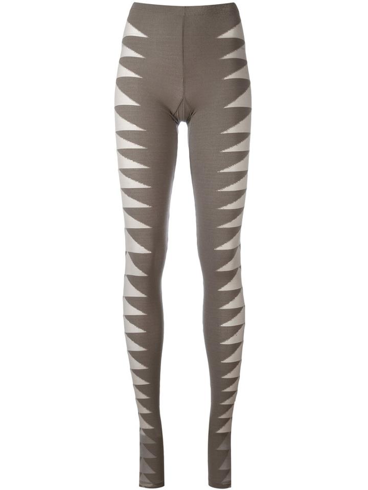 Rick Owens Lilies - Mesh Insert Leggings - Women - Polyamide/spandex/elastane/viscose - 42, Women's, Green, Polyamide/spandex/elastane/viscose