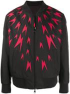 Neil Barrett Thunder Bolt Zip-up Bomber Jacket - Black