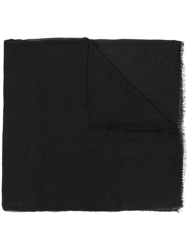 Faliero Sarti Frayed Edge Knitted Scarf - Black