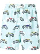 Mc2 Saint Barth Bike Print Swim Shorts - Blue