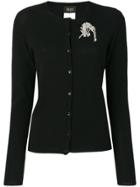 Liu Jo Brooch Embellished Cardigan - Black