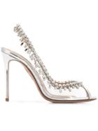 Aquazzura Temptation Crystal Sandals - Silver