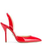 Paul Andrew Pointed Toe Slingback Pumps - Red