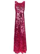 Dolce & Gabbana Long Sequinned Dress, Women's, Size: 42, Pink/purple, Cotton/polyamide/spandex/elastane