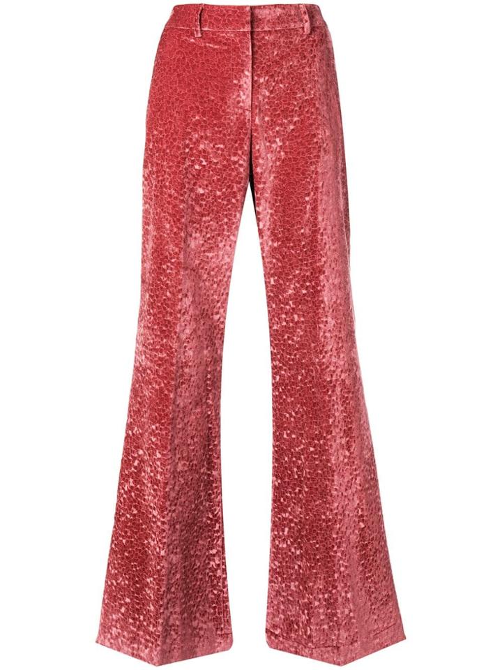 L'autre Chose Flared Tailored Trousers - Pink