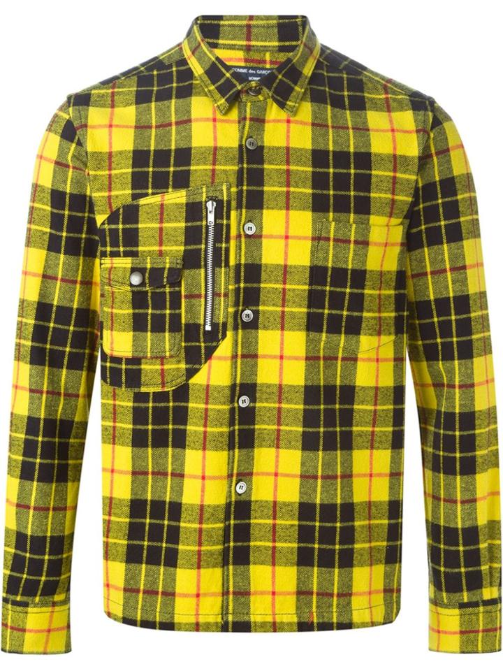 Comme Des Garçons Vintage Tartan Print Shirt - Yellow & Orange