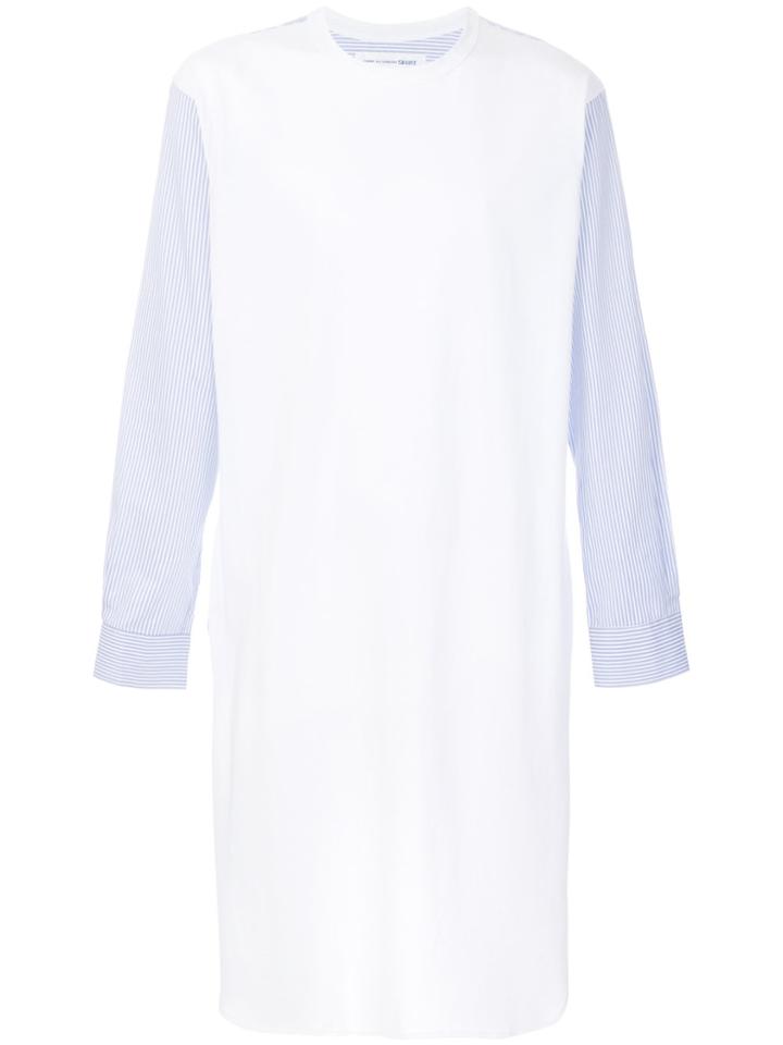 Comme Des Garçons Shirt Poplin Shirt With Asymmetric Front - White