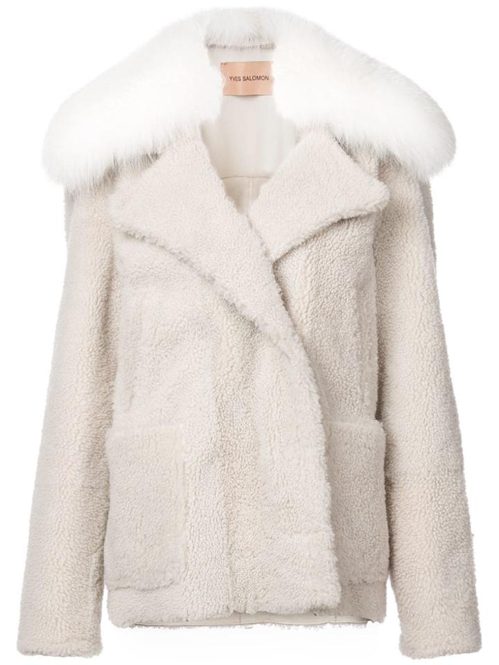 Yves Salomon Shearling Coat - Neutrals