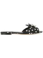 Dolce & Gabbana Embellished Flat Sandals - Black