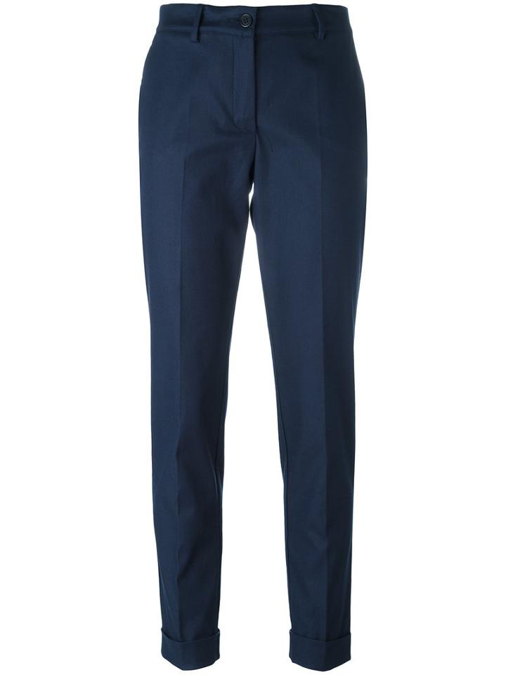 P.a.r.o.s.h. Candela Trousers, Women's, Blue, Cotton/spandex/elastane