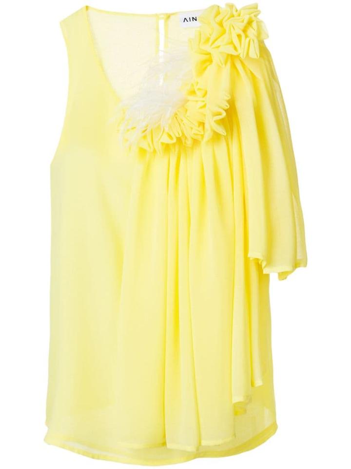 Ainea Ruffle Appliqué Top - Yellow