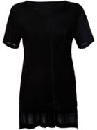 Yohji Yamamoto Back Cut-out Detail T-shirt, Women's, Size: 2, Black, Cotton