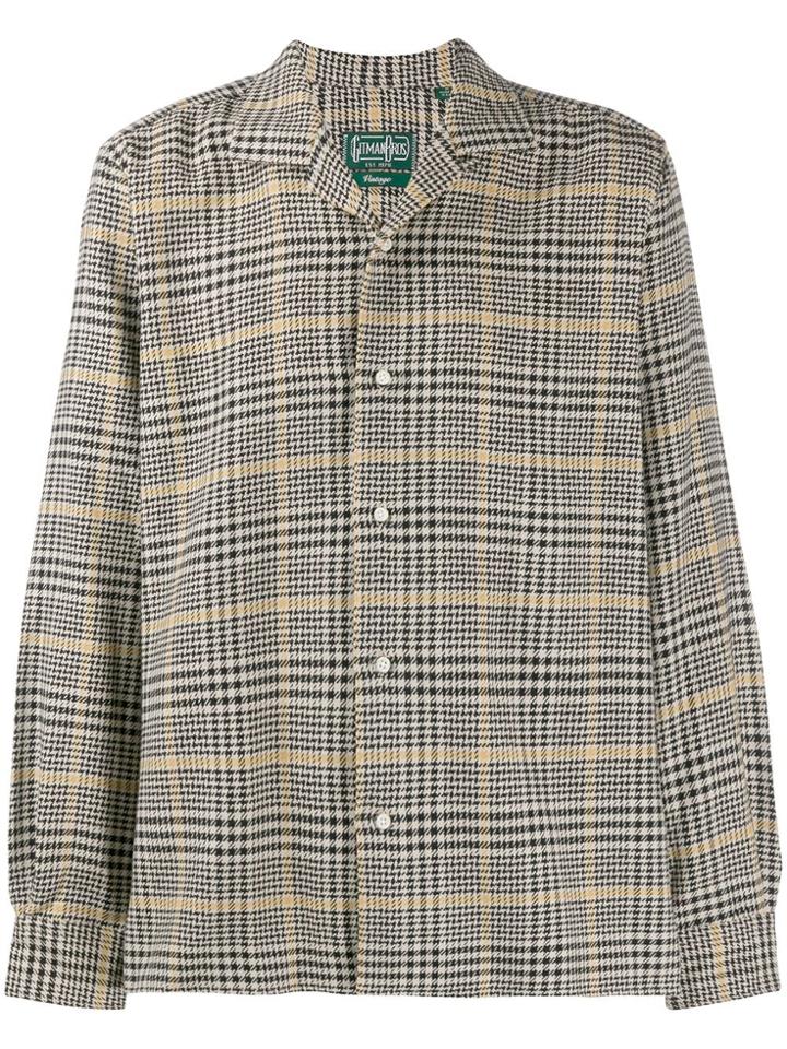 Gitman Vintage Houndstooth Camp Shirt - Black