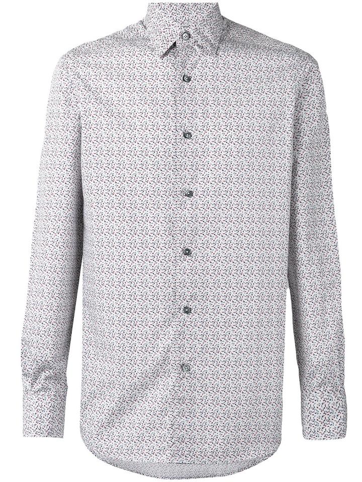 Ermenegildo Zegna - Long Sleeve Geometric Print Shirt - Men - Cotton - S, White, Cotton