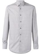 Ermenegildo Zegna - Long Sleeve Geometric Print Shirt - Men - Cotton - S, White, Cotton