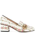 Gucci Floral Marmont Loafers - White